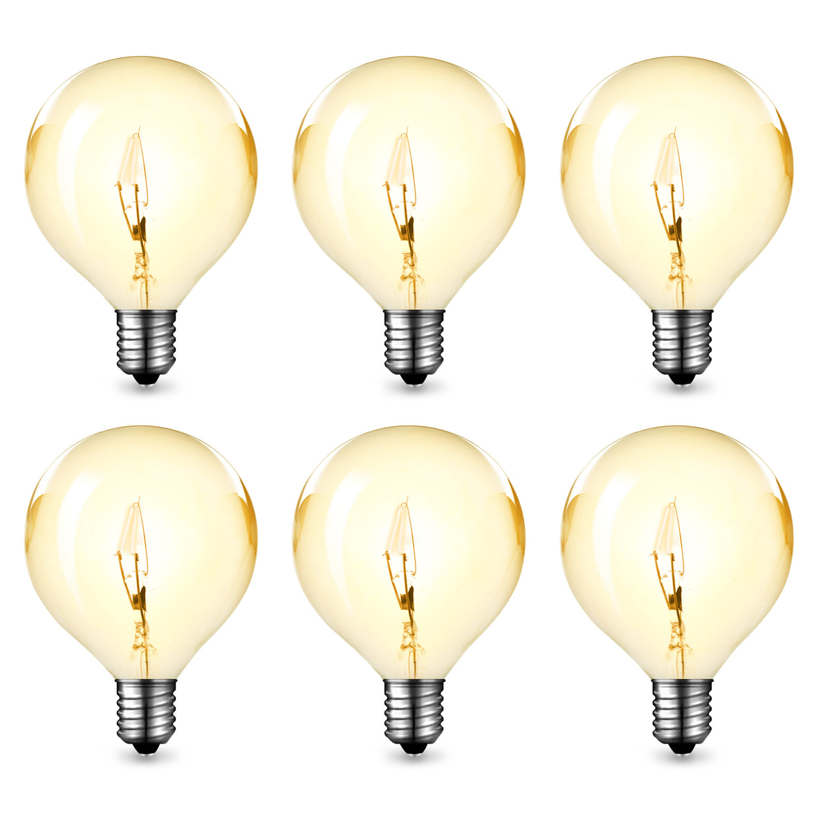 25 Watt Wax Warmer Bulbs, E12 Base G50/G16.5 Globe Bulbs, 4 Packs 120V