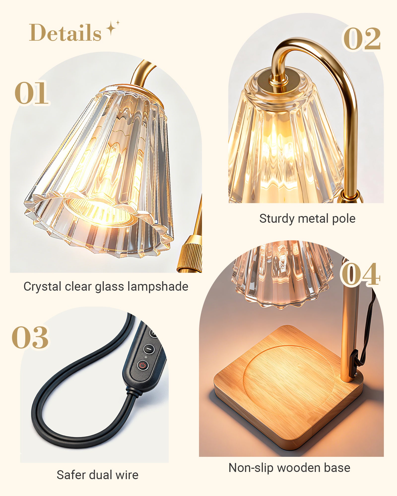 Marycele Candle Warmer Lamp for Yankee Candles, Christmas Birthday Gifts for Mom Women Sister Her, House Warming Gifts, Thanksgiving Decorations for Office Room Home Decor, Clear Wax Warmer with Timer