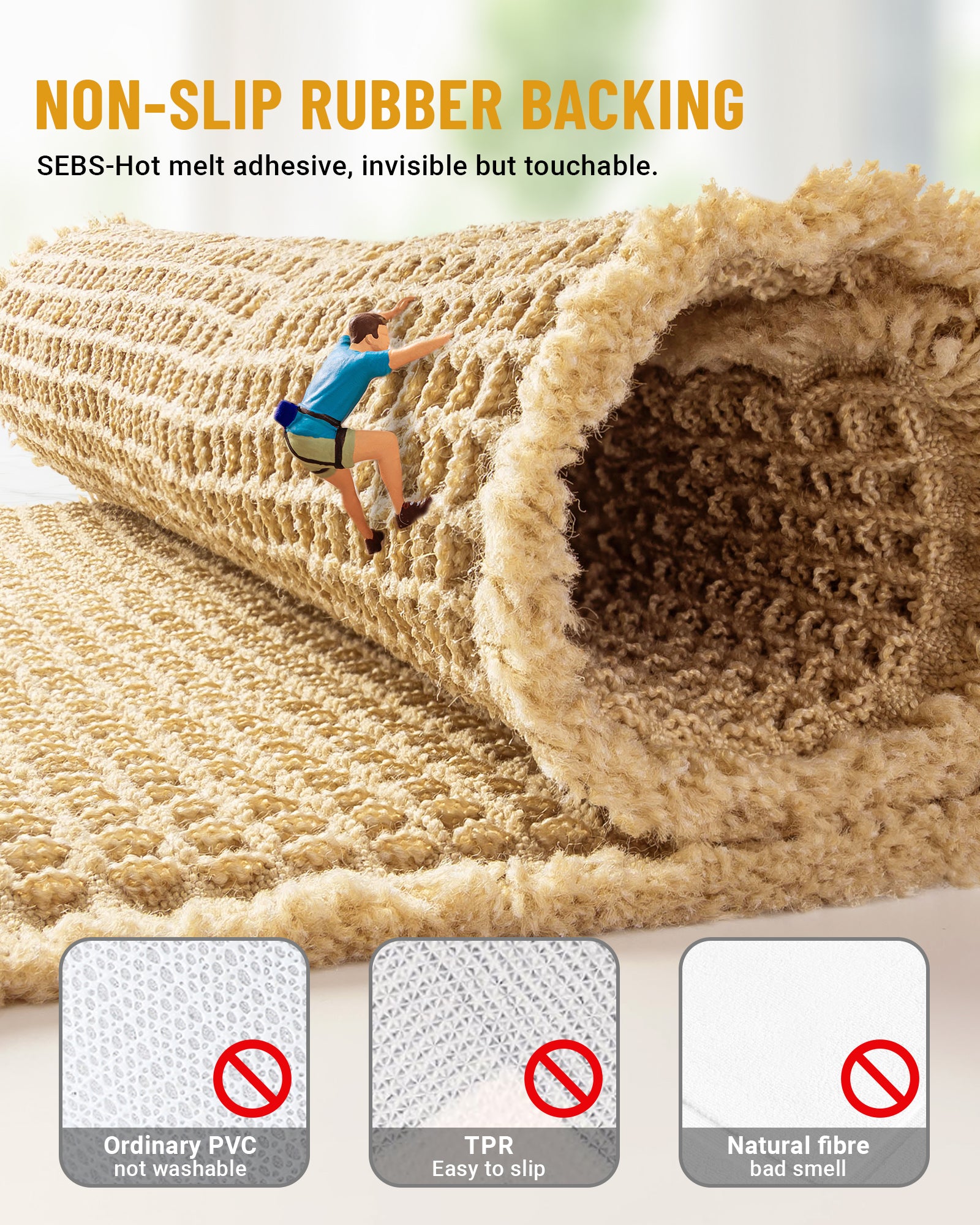 Large Waffle Bath Mat Set, Non Slip Bath Mat Set, Ultra Absorbent Bath Mats for Bathroom Decor, Extra Soft Floor Bathroom Rugs Sets 2 Piece, Washable Bath Rugs (20"×47" and 16"×24")