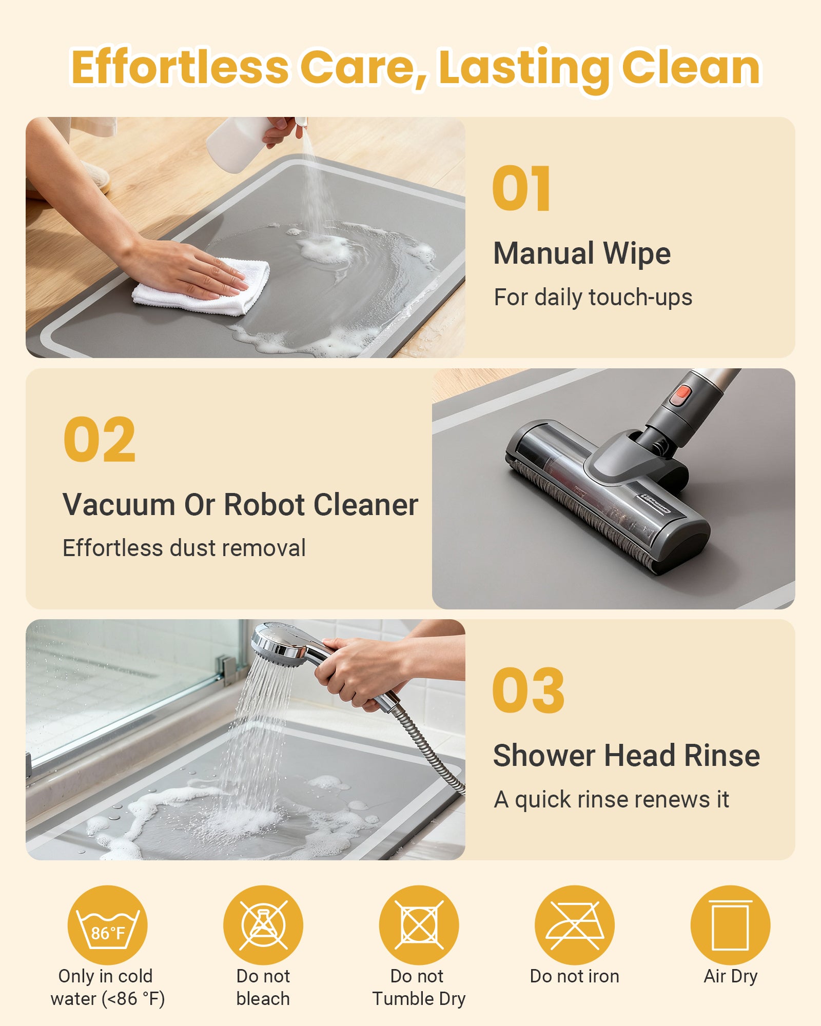 Soft Diatomaceous Earth Bath Mat, Quick Dry Bathroom Mats 2 Piece, Gray Super Absorbent Bath Mat Set, Non Slip Bathroom Rugs, Washable Long Bath Room Runner Decor, 15.74" x 23.62" Plus 15.74" x 47.2"