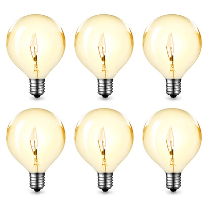 25 Watt Wax Warmer Bulbs, E12 Base G50/G16.5 Globe Bulbs, 4 Packs 120V