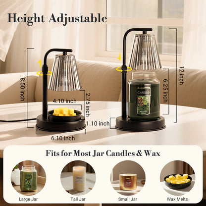 Candle Warmer Lamp with Timer for Yankee Candles, Black Wax Warmer with Dish for Wax Melts, House Warming Gifts New Home Kitchen Office Dorm Room Fall Decor, Birthday Gifts for Mom Women Men