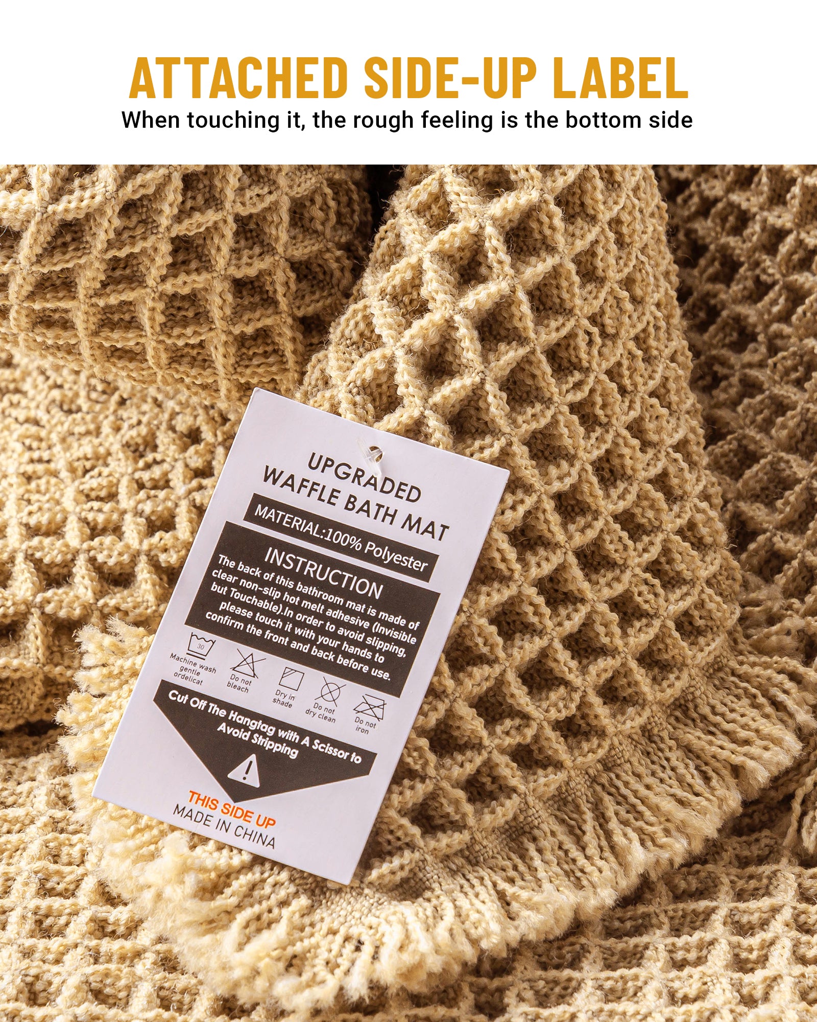 Large Waffle Bath Mat Set, Non Slip Bath Mat Set, Ultra Absorbent Bath Mats for Bathroom Decor, Extra Soft Floor Bathroom Rugs Sets 2 Piece, Washable Bath Rugs (20"×47" and 16"×24")